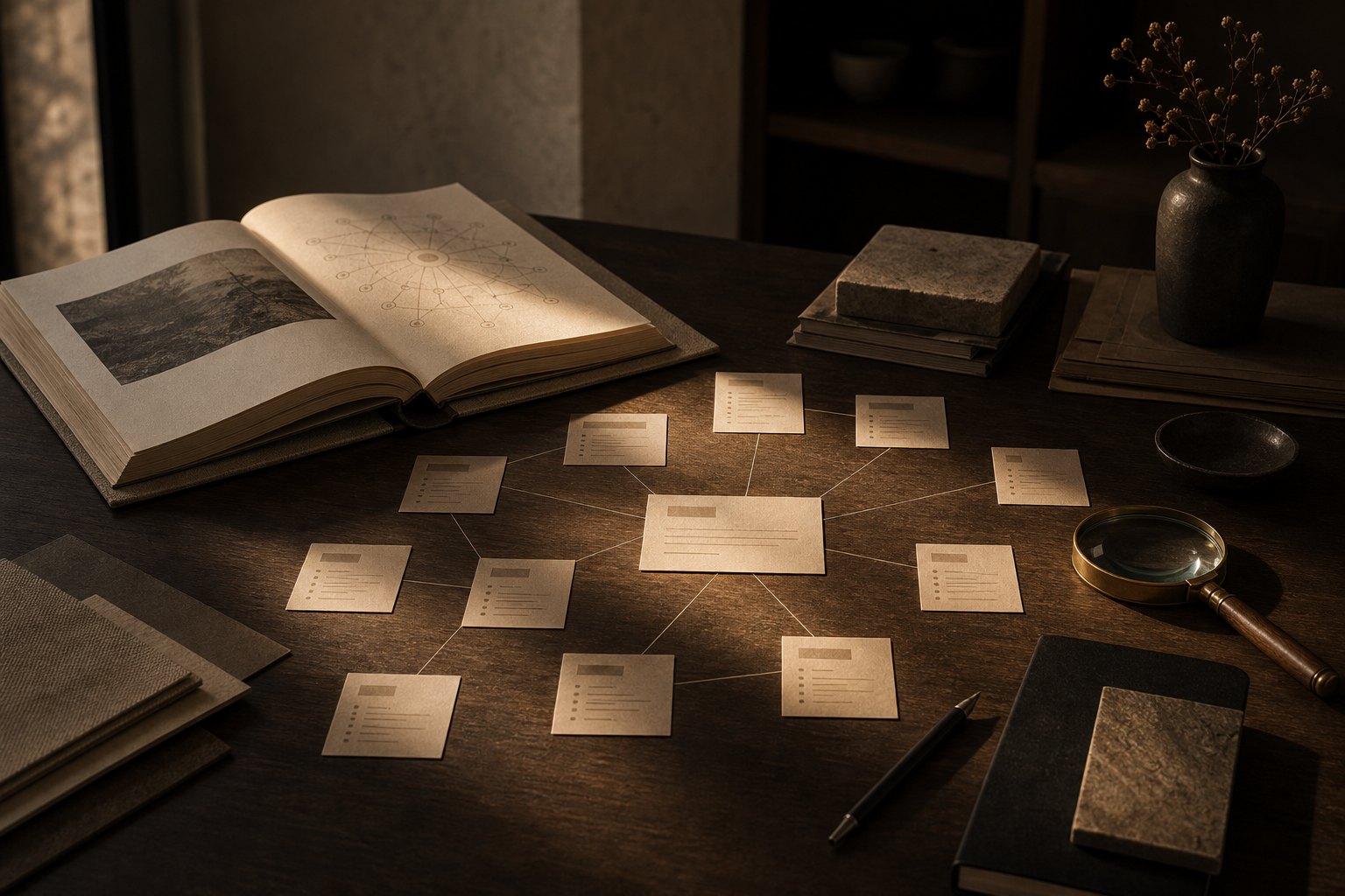 Open boek in warm licht